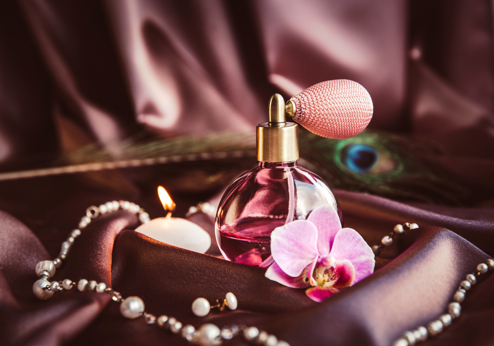 pink perfume bottle